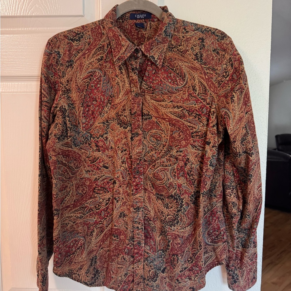 Vintage Chaps Paisley Button-Down Shirt L